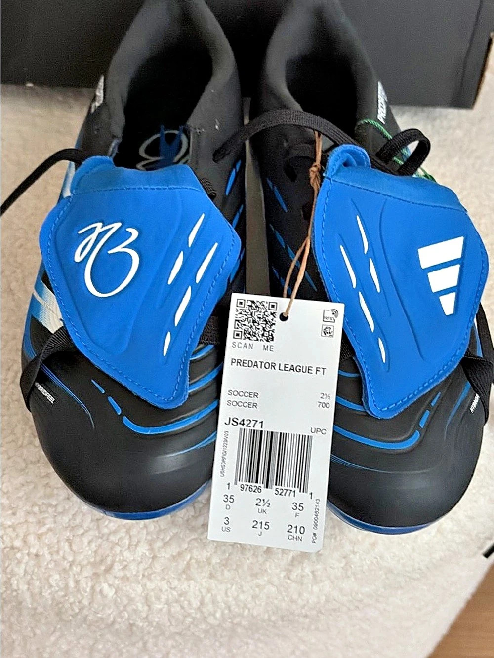 adidas Predator League FT FG J B Kids' Soccer Cleats Blue & Black Boys US 3 NWT